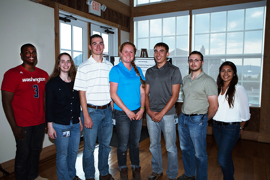Tappan Zee Constructors, LLC summer interns from left to right: Vaden Williams, Stephanie Hamilton, Ryan O’Malley, Shea Quigley, Taylor Rumph, Kevin Alvernaz and Paola Lopez Martinez.